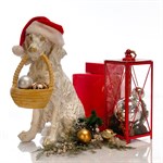 Садовая фигура Спаниель цв.белое золото