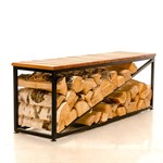 Скамейка-дровник лофт 66-911 металл, дерево 66-911 - фото 69092