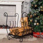 Кованая дровница для дома