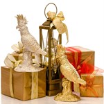 Интерьерная фигура Попугай цв. белое-золото