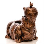 Кашпо для сада Бегемот с птичкой