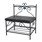 Кованая обувница с банкеткой