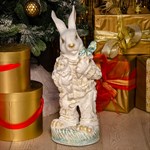 Фигура садовая Заяц цв.белое золото
