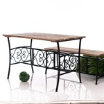 Стол для сада разборный 881-72R металл и дерево 881-72R - фото 73905