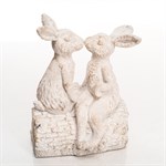 Фигура садовая Зайцы на пне