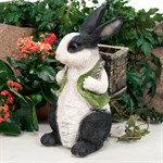 Кашпо для растений Заяц с корзинкой U09092-WBL полистоун U09092-WBL - фото 76405