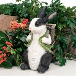 Кашпо для растений Заяц с корзинкой U09092-WBL полистоун U09092-WBL - фото 76407