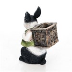 Кашпо для растений Заяц с корзинкой U09092-WBL полистоун U09092-WBL - фото 76408