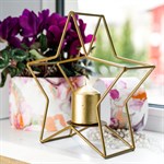 Подсвечник металлический, цвет: золото