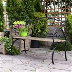 скамейка из металла с деревом