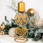 Подсвечник Золотое сердце на одну свечу 607-067G - фото 84675