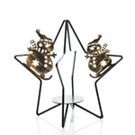 Подсвечник Новогодняя звезда на одну свечу из металла 660-017 - фото 84977