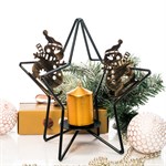 Подсвечник Новогодняя звезда на одну свечу из металла 660-017 - фото 84979