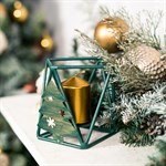 Подсвечник Елка на одну свечу новогодний из металла 660-022Gr - фото 85004