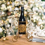 Кованая бутылочница с держателем для бокалов