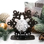 Подсвечник Снежинка металл для одной свечи 730-007 - фото 87246