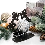 Подсвечник Снежинка металл для одной свечи 730-007 - фото 87247