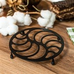 металлическая подставка под горячее, цв.черный