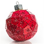 полигональный шарик цв.золотой с красным