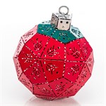 металлический полигональный шарик цв.зелёный с красным