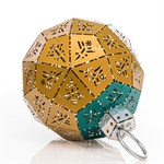 полигональный шар 1010 цв.зелёный с золотым