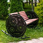 кресло-качалка из металла и ДПК