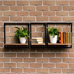 Полка настенная Лофт 66-520 дерево и металл 66-520 - фото 96995