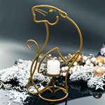 металлический подсвечник Тигр