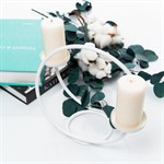 подсвечник металлический цв.белый