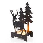 Подсвечник декоративный Олень в лесу металлический 730-043 - фото 99790