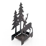 Подсвечник декоративный Олень в лесу металлический 730-043 - фото 99791