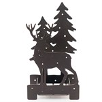 Подсвечник декоративный Олень в лесу металлический 730-043 - фото 99793