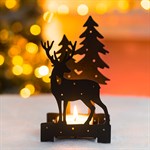 Подсвечник декоративный Олень в лесу металлический 730-043 - фото 99796