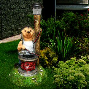 садовый светильник ежик с фонарем